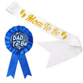 Party Propz Baby Shower Mom To Be Decoration Items Set- 2pcs Dad To Be Badge & Mom To Be Sash | Mom To Be Props | Mom To Be Sash For BabyShower | Baby Shower Gifts For Mom To Be | Mom Dad To Be