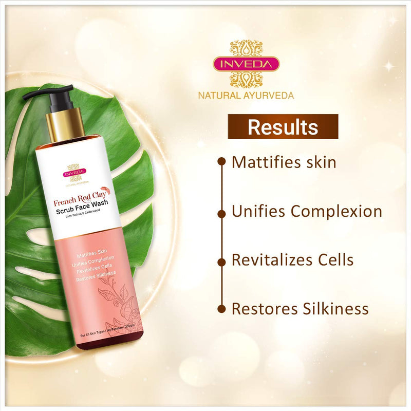 Inveda French Red Clay Scrub Face Wash
