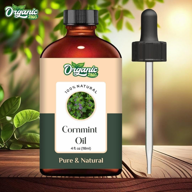 Organic Zing Cornmint (Mentha arvensis) Oil | Pure & Natural Essential Oil for Massage, Aroma & Diffusers