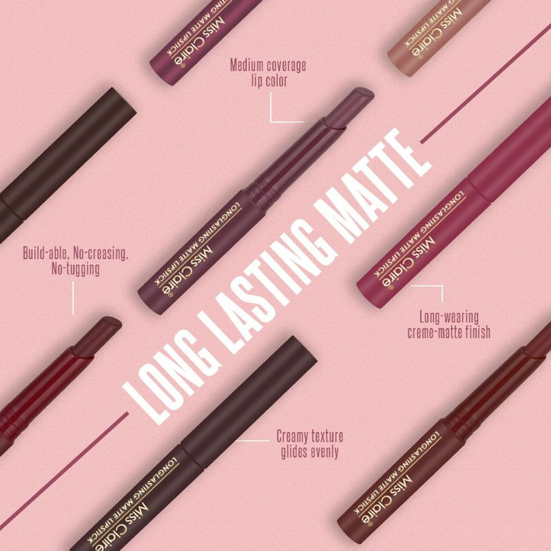 Miss Claire Long Lasting Matte Lipstick - 21 Sherbet Pink