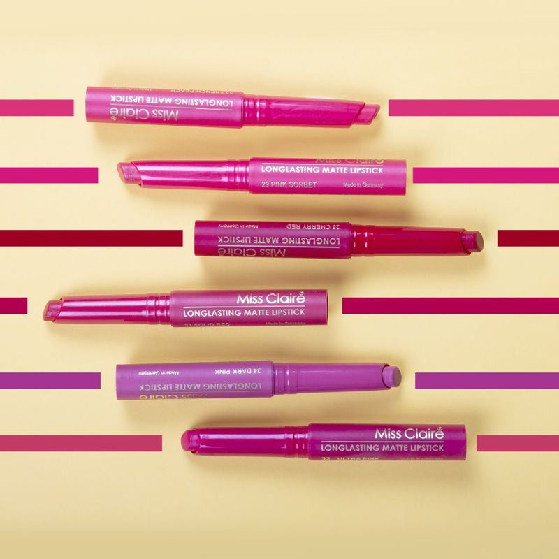 Miss Claire Long Lasting Matte Lipstick - 21 Sherbet Pink