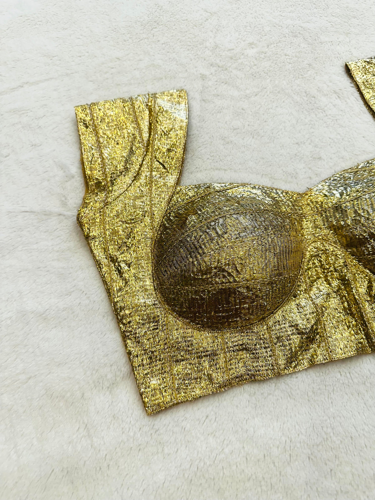 Gold Caps Sleeve Blouse