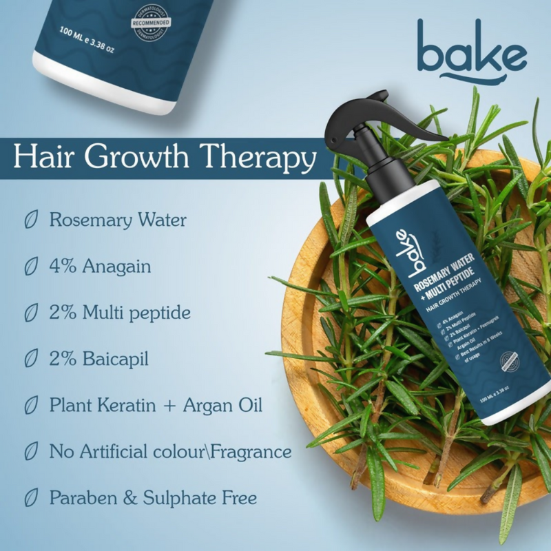 Bake Rosemary Water Hair Growth Spray with Multi Peptides