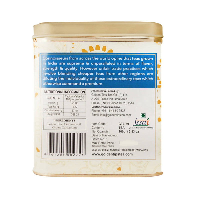 Golden Tips Kashmiri Kahwa Green Tea - Tin Can