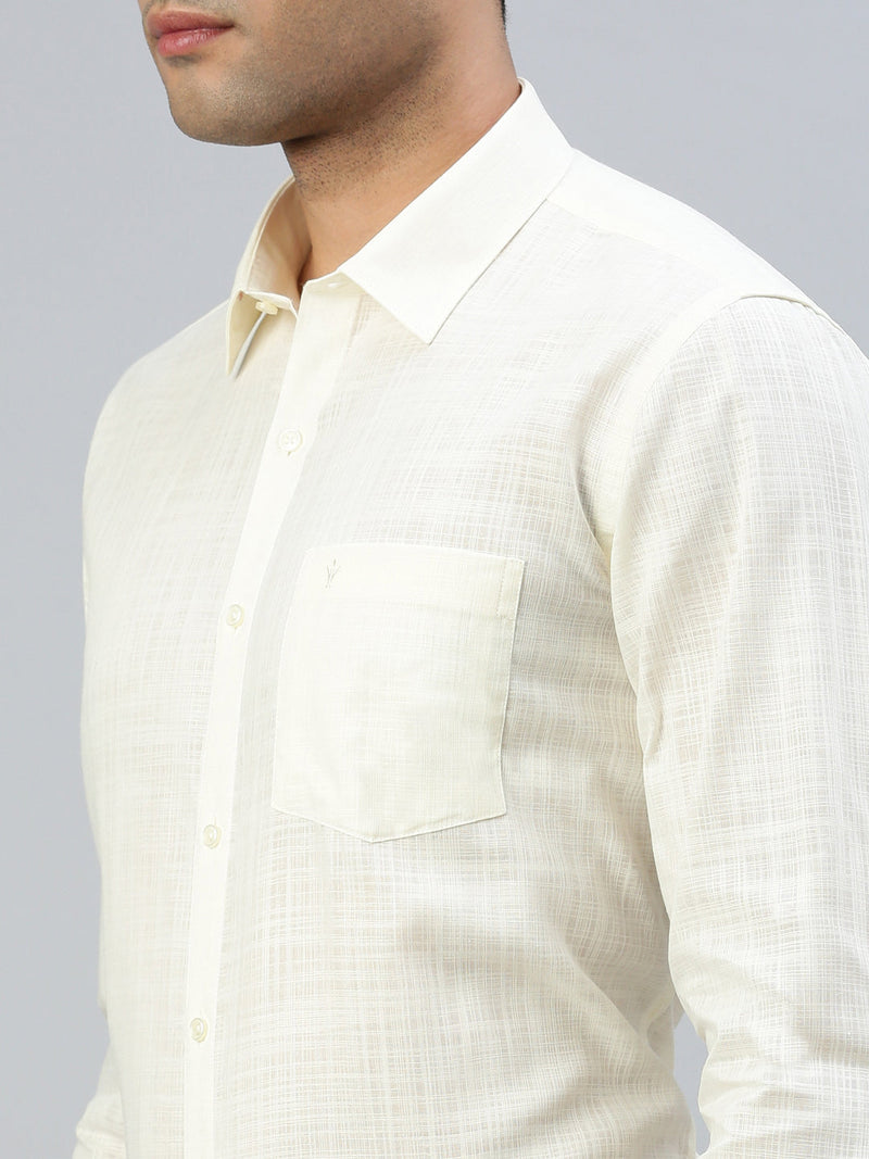 Men Cotton Rich Shirt Cream Celebrity