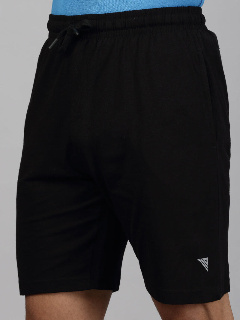 Men Blue T-shirt and Black Shorts Combo