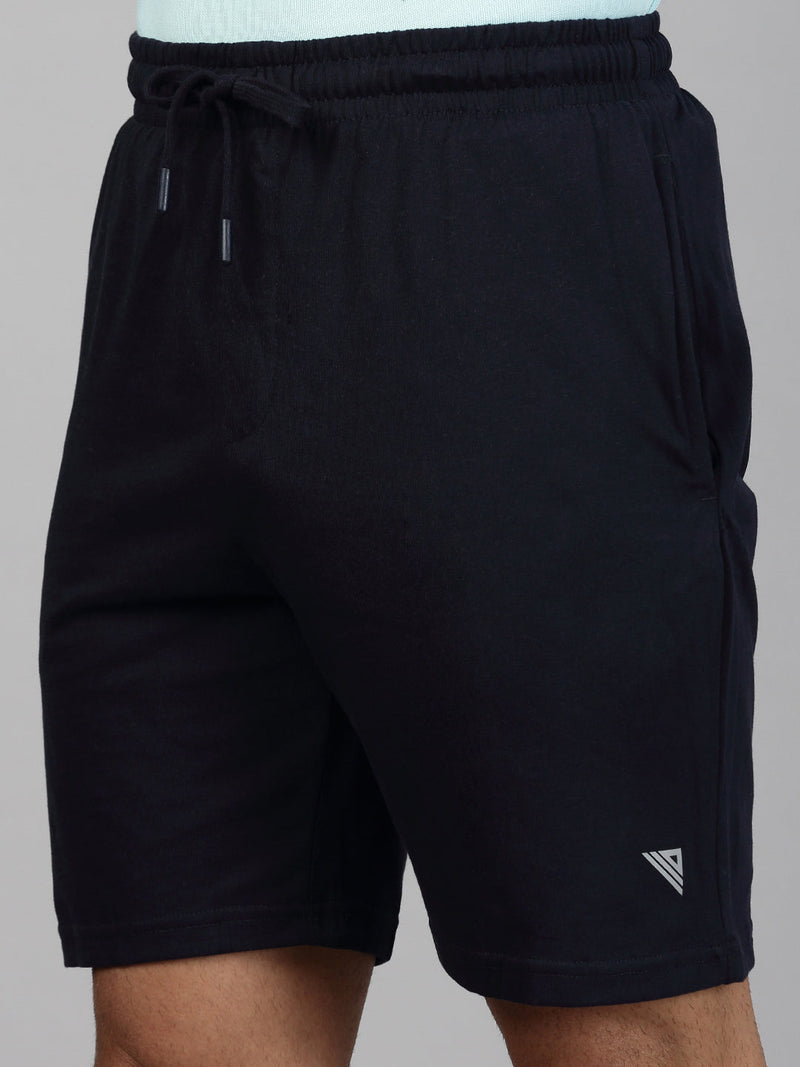 Men Aqua Blue T-shirt and Black Shorts Combo