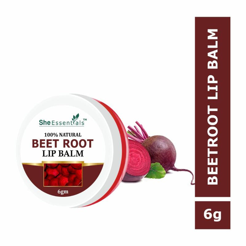 She Essentials Beetroot Lip Balm For Lip Lightening, Dry & Chapped Lips, Makes Soft & Glossy Lips