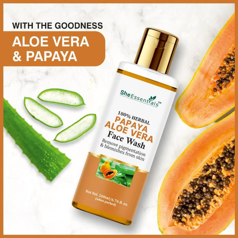 She Essentials Papaya Brightening Face Wash For Glowing & Radiant Skin