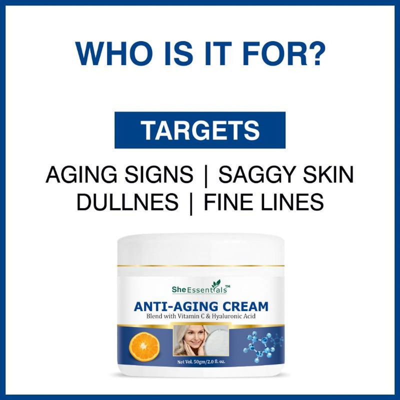 She Essentials Anti Ageing Cream Vitamin C & Hyaluronic Acid