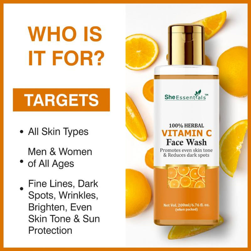 She Essentials Vitamin C Face Wash For Glowing Skin