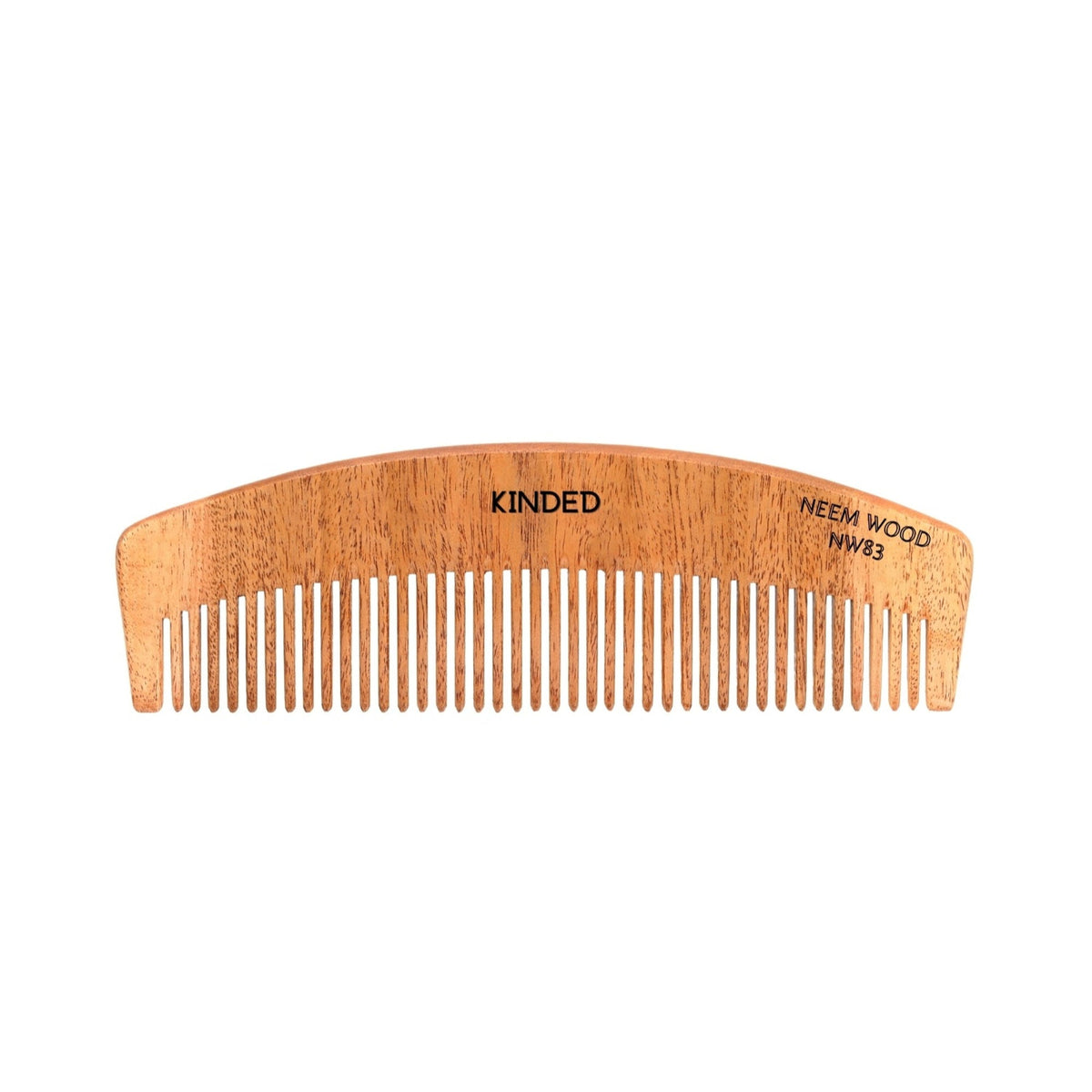 KINDED Handmade Oil Treated Wooden Hair Comb - Neem Wood NW83, Regular Tooth