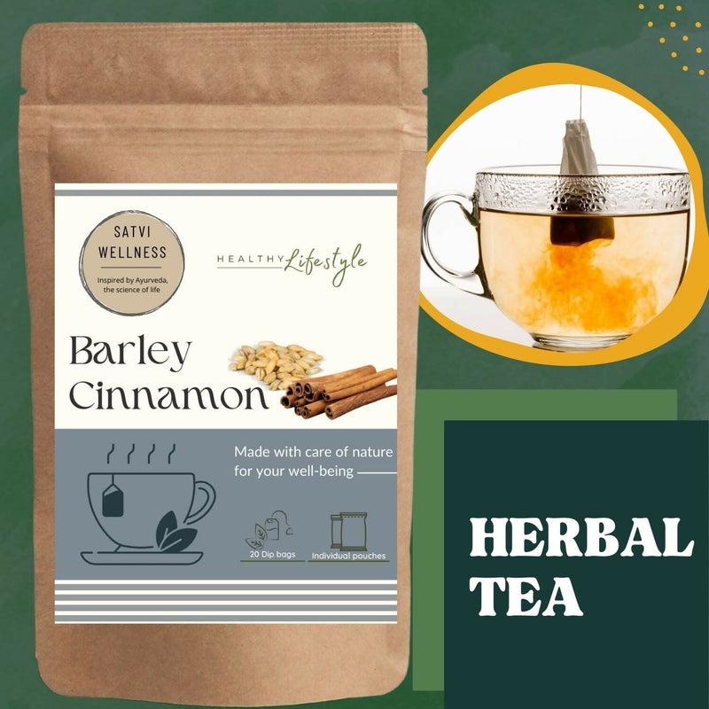Satvi Wellness Barley Cinnamon Tea | Barley Seed With Ginger Herbal Tea