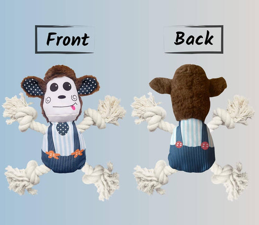 Foodie Puppies Monkey Crinkle Paper Rope Plush Toy for Dogs