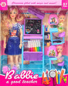 Folding Teacher Doll Playset with 2 Baby Dolls for Girls