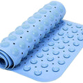 Sky Blue Non-Slip Shower Mat with Suction Cups 68.5x35.5 CM