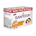 Santoor Sandal Almond Soap 150g Pack of 6 for Soft Youthful Skin