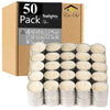 Ein Sof 50 Pure Wax Tealight Candles, 9-Hour Burn, Unscented