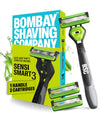 Bombay Shaving Sensi Smart 3 Razor with 3 Blades & Aloe Argan Lubra Strip