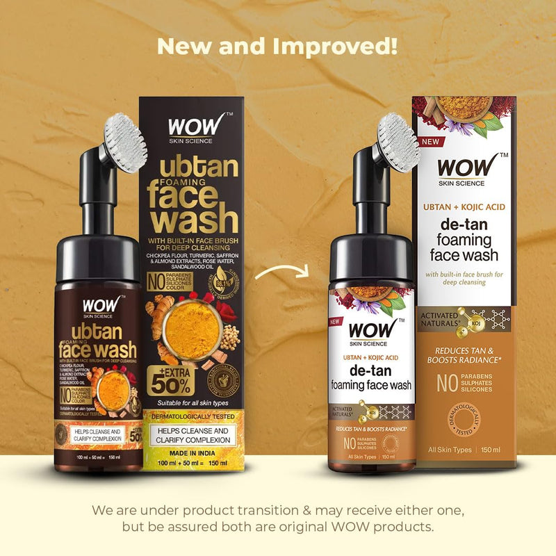 Wow Skin Science Ubtan Foaming Face Wash Turmeric & Saffron