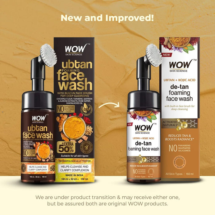 Wow Skin Science Ubtan Foaming Face Wash Turmeric & Saffron