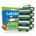 LetsShave Pro 6 Sensitive Razor Blades Refill Pack, 8 Count