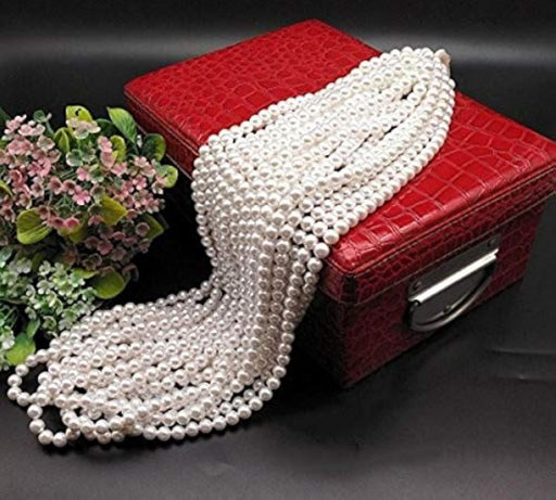 Satyam Kraft 4mm White Pearl Beads 1200pcs for DIY Jewelry & Crafts