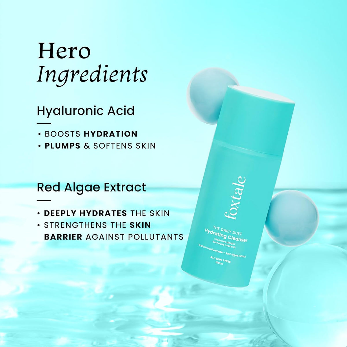 Foxtale Gentle Hydrating Face Wash with Hyaluronic Acid, Vitamin B5