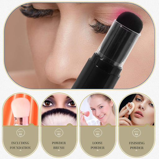 Getmecraft Refillable Powder Brush with Travel Bottle for Makeup