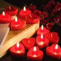 Shraddha Heart-Shaped Rose Scented Candles, Red, Pack of 12