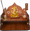 Nivasam Wall Mounted Wooden Pooja Mandir with Storage Cabinet