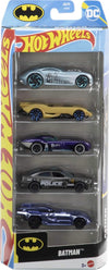 Hot Wheels Batman 5-Pack Die-Cast Cars Set 1:64 Scale Vehicles