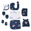 Haus and Kinder 7-Piece Baby Essentials Bundle | Space Walk Theme | Premium Newborn Gift Set