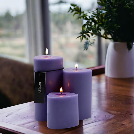 HOSLEY Apple Cinnamon Red Pillar Candle 6" - 90 Hr Burn, Soy & Paraffin Wax