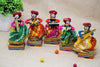 Rajasthani Musician Puppets Set, Recycled Decor, 5 Multicolor Pieces