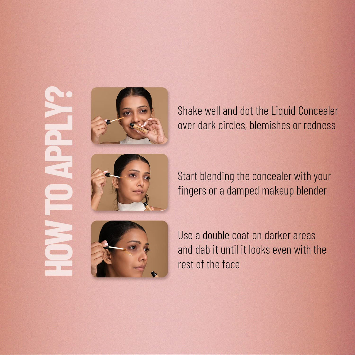 Swiss Beauty Liquid Light Weight Concealer With Full Coverage |Easily Blendable Concealer For Face Makeup With Matte Finish | Shade- Light - Moyen, 6g