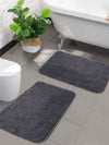 Saral Home Grey Microfiber Anti-Skid Bath Mats 35x50cm Pack of 2