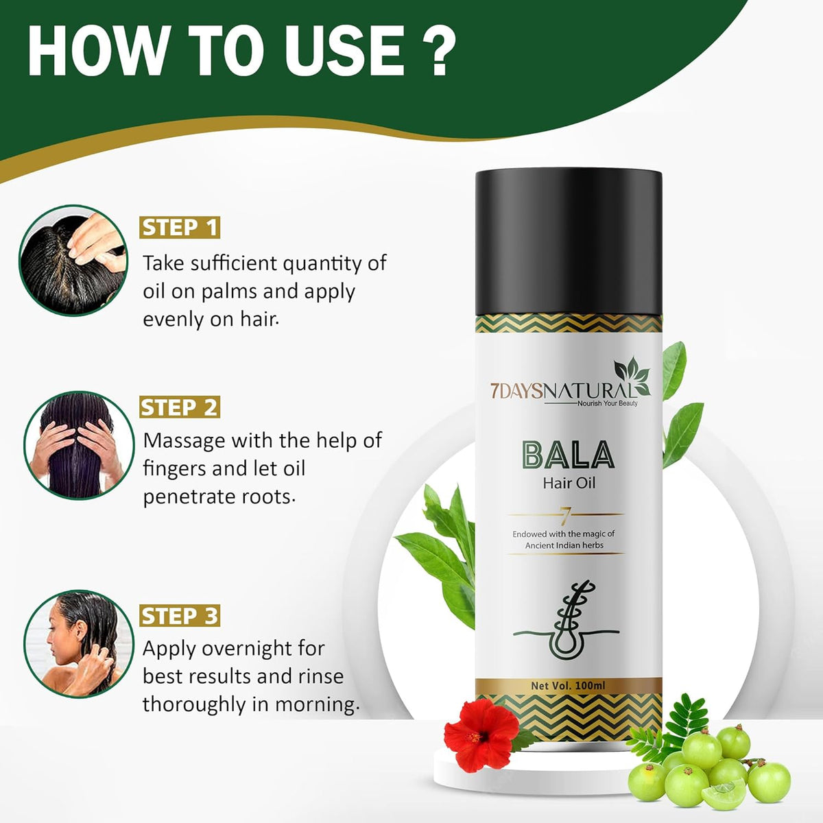 7 DAYS Bala Hair Oil 100Ml For Men & Women