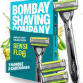 Bombay Shaving 6-Blade Razor Set with Handle & 3 Cartridges for Men
