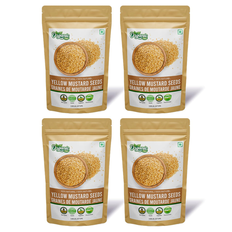 Organic Zing Yellow Mustard Seeds | Whole Yellow Mustard Seed for Pickles & Cooking | 100% Raw Mustard Seeds