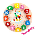 Montessori Wooden Learning Clock Toy for Kids Multicolor