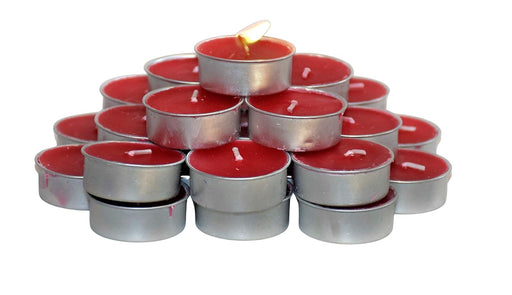Pure Source India Scented Wax Tealight Candle, Pack of 25, Red, Rose