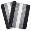 Bold Black Microfiber Bath Mats 50x70cm 2-Pack Non-Slip Quick-Dry