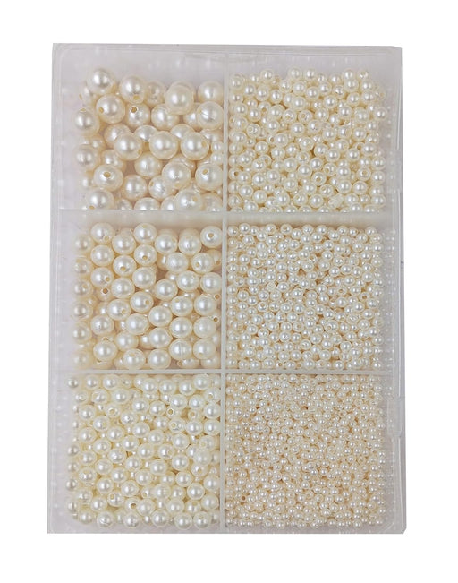 Pearl Plastic Beads 200g Set for Jewelry Making & Crafts
