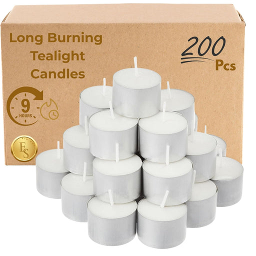 Ein Sof 50 Pure Wax Tealight Candles, 9-Hour Burn, Unscented