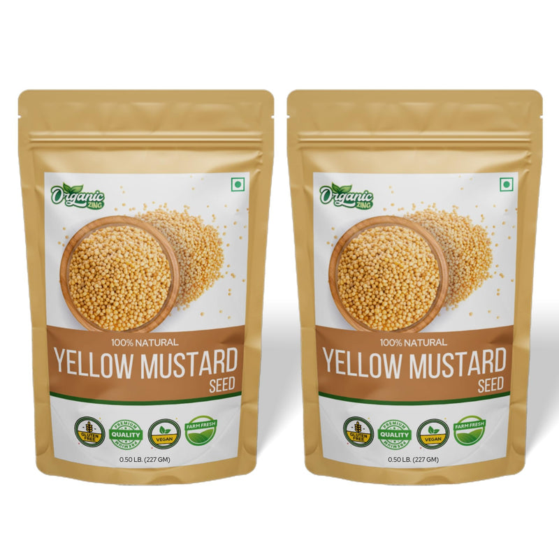 Organic Zing Yellow Mustard Seeds | Whole Yellow Mustard Seed for Pickles & Cooking | 100% Raw Mustard Seeds