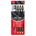 Colgate Zigzag Charcoal Toothbrush Medium 4-Pack with Tongue Cleaner