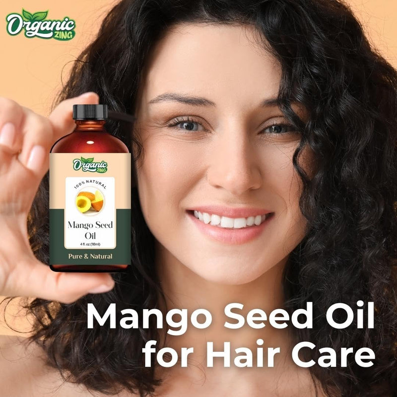 Organic Zing Mango Seed (Mangifera Indica) Oil | Pure & Natural Carrier Oil for Skincare, Hair Care & Massage