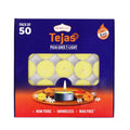 Shubhkart Tejas Ghee T-Light Candles 50 Pack - Non-Toxic, Smokeless, Long Burn