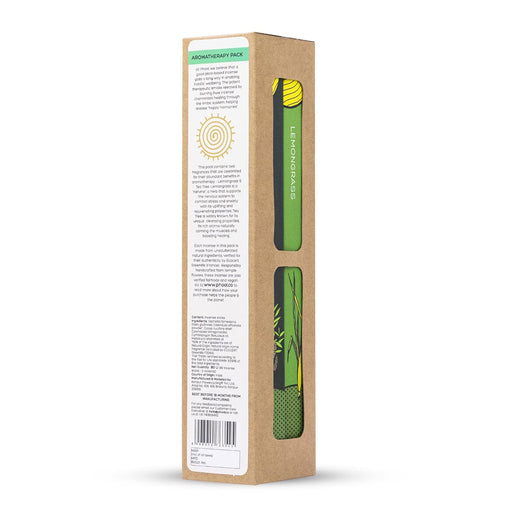 Phool Luxury Incense Sticks Tea Tree Lemongrass 80 Pack with Stand
